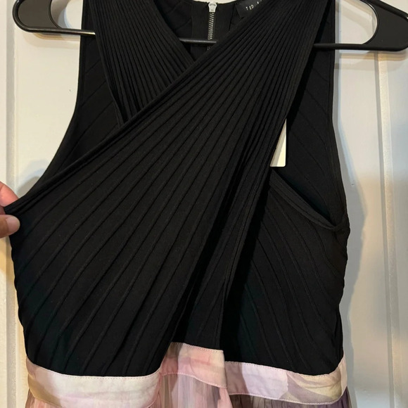 NWT Ted Baker Loulous Cross Front Pleated Dress Knit Bodice Sleeveless US 10 - Picture 7 of 16